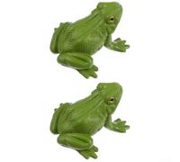 Lot de 2 figurines de grenouille réalistes pour décoration de jardin et de maison avec couleur verte vive et finition soignée