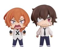 Lot de 2 figurines de l'anime Q Dazai Osamu et Nakahara Chuuya - Mini statuettes à collectionner - Cadeaux pour les fans d'anime