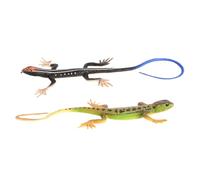 Lot de 2 figurines de lézard - Répliques réalistes - Colorés - Lézards artificiels en noir et vert - Design réaliste - Favorise l'imagination et les connaissances - Choix parfait pour les enfants