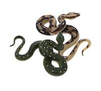 Lot de 2 figurines de serpent réalistes - Modèle animal pour jeu éducatif et farces - Matériau pour décoration de scène et apprentissage cognitif