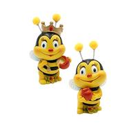 Dekohelden24 Lot de 2 Figurines décoratives en polyrésine - Motif Couple d'abeilles - avec Pot à Miel - Dimensions (L x l x H) : Environ 5 x 5 x 9 cm - Noir/Jaune