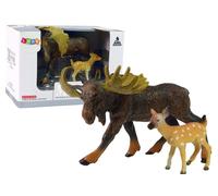 lot de 2 figurines d'élans et de cerfs animaux de la forêt