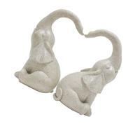 Lot de 2 figurines d'éléphant d'amour - Statue en résine - Pour intérieur et extérieur - Cadeaux d'anniversaire romantiques
