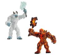 Lot de 2 figurines Eldrador Creatures - Golem de lave avec arme et Monstre de glace avec arme - Schleich
