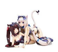 Lot de 2 figurines Nekopara, personnage d'anime, chocolat/vanille, maillot de bain position couchée en PVC Ver. modèle statue ornement fans figurine de collection