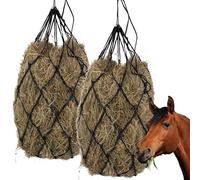 Lot de 2 filets à foin pour chevaux - Filet à foin - Filet à foin - Filet à foin - Filet à foin - Peut être prolongé - Noir