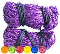 Lot de 2 filets à foin pour chevaux - Filet d'équitation marguerite avec trous en maille extra solides pour chevaux gourmands - Accessoires pour foin pour foin et trempage de balle de foin (violet,