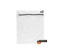 NOVAGO Lot de 2 Filets à Linge (40x50 cm) - Sacs de Lavage Taille M pour Vêtements Délicats, Chemises et Lingerie - Maille Résistante avec Fermeture Éclair de Sécurité