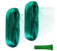 Lot de 2 filets anti-oiseaux de 5 m x 10 m avec 100 attaches de câble en nylon pour protection des plantes, fruits, légumes