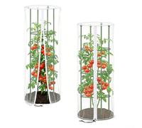 Lot de 2 filets anti-oiseaux pour jardin avec cordon de serrage - Housse réutilisable pour cages à tomates - Barrière antiparasitaire - Vert - 150 x 46 cm