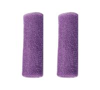 Lot de 2 filets de bain africains longs en éponge exfoliante en nylon pour le corps, le dos, la peau, le bain, pour un usage quotidien, violet