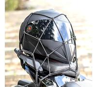 Lot de 2 filets de chargement robustes pour moto, filet élastique avec 6 crochets en ABS, housse de casque transparente, filet de bagage épais pour moto, VUS, VTT, vélo, noir, 40 x 40 cm