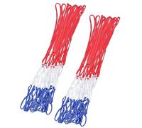 Lot De 2 Filets De Panier De Basket-Ball - Rouge, Blanc, Bleu - Adaptabilité Universelle Et Installation Facile - Multicolore