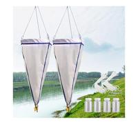 Lot de 2 Filets de plancton de qualité Recherche pour la Collecte de phytoplancton et de zooplancton - Maille 112/64 μm avec flacons Transparents et Corde d'échantillonnage pour études Marin