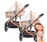 Lot de 2 filets de protection pour berceau pour bébé - Filet de protection pour sièges de voiture, berceaux, berceaux, berceaux, bébés