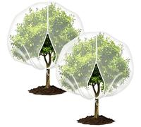 Lot de 2 filets de protection pour plantes avec fermeture éclair et cordon de serrage - 100 x 120 cm - Pour arbres fruitiers et fraises - Filet de protection contre les oiseaux - Filet anti-insectes