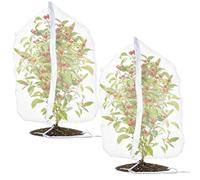 Lot de 2 filets de protection pour plantes avec fermeture éclair et cordon de serrage - 100 x 120 cm - Pour arbres fruitiers et fraises - Filet de protection contre les oiseaux - Filet anti-insectes