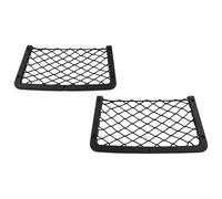 Lot de 2 filets de rangement élastiques pour sièges de véhicule - 36 x 18 cm - Poches en maille noire compatibles avec voitures, camping-cars, camionnettes, camping-cars et bateaux