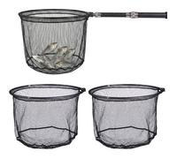 Lot De 2 Filets De Remplacement Pour Épuisette De Pêche 50 Cm, Filet Noir Profond En Maille Fine Revêtue, Séchage Rapide Et Anti-A
