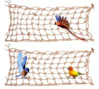 Lot de 2 filets d'escalade à suspendre pour perroquet, hamac balançoire pour oiseaux avec 8 crochets Accessoires pour cage Corde Échelle Fournitures pour petits animaux Calopsitte Jouets pour oiseaux
