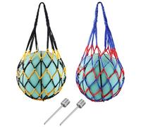 Lot de 2 filets portables pour ballon de football, basket-ball, basketball, basket-ball, ballon de basket-ball, sac pour ballon de basket-ball, football, volley-ball, accessoires