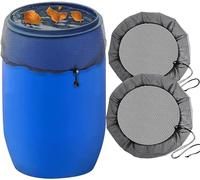 Lot de 2 filets pour citerne de pluie, avec élastique, de qualité supérieure, réglable, résistant aux intempéries, protection contre les moustiques et les feuilles, 80 cm