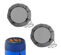 Lot de 2 filets pour citerne de pluie, diamètre : 60 cm, réglable, avec cordon de serrage, protection contre les moustiques et les feuilles