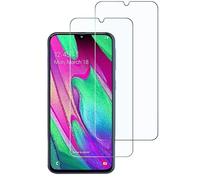 [Lot de 2] Film de protection d'écran en verre blindé compatible avec Samsung Galaxy A40, film de protection d'écran [High Aluminium] Verre de protection 9H, 100 % verre de protection pour capteur