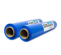 Lot de 2 films bleus en plastique pour emballage de cartons de déménagement, protection des meubles et des expéditions, dimensions 50 cm x 200 m étirables · m-office (bleu, 2 unités)