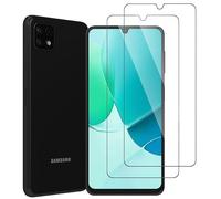 Lot de 2 films de protection d'écran en verre blindé pour Samsung Galaxy A22 5G, résistant à l'huile et aux rayures, sans bulles d'air, anti-traces de doigts
