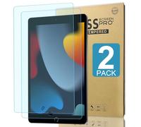 Lot de 2 films de protection d'écran en verre trempé anti-lumière bleue pour iPad 10,2 pouce 9e/8e/7ème, protection d'écran en verre trempé avec dureté 9H, sans bulles, anti-rayures