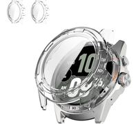 Lot De 2 Films En Verre Trempé + Coque Rigide Pc Ultra Fine Transparente Pour Ticwatch Atlas - Protection Écran Pour Montre Connectée