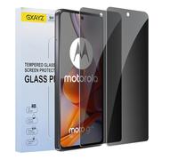 Lot de 2 films protecteurs d'écran anti-espion en verre trempé pour Motorola Moto G75, reconnaissance d'empreintes digitales, dureté 9H, anti-rayures, anti-traces de doigts