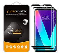 Lot de 2 films protecteurs d'écran en verre trempé pour LG V35 ThinQ Protection complète de l'écran, anti-rayures, sans bulles, remplacement à vie (Noir)