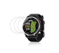 Lot de 2 films protecteurs d'écran en verre trempé pour montre intelligente Garmin Approach S44 avec bord en forme de renard en aluminium - Protégez votre appareil avec un film durable