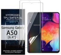 LOT DE 2 FILMS PROTECTEURS D'ÉCRAN POUR SAMSUNG GALAXY A50 [6,4 POUCES] FILM TPU HYDROGEL HAUTE SENSIBILITÉ HD TRANSPARENT FLEXIBLE AUTO-CICATRISANT [PAS EN VERRE TREMPÉ]