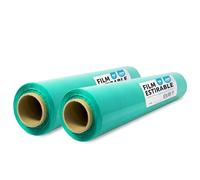 Lot de 2 films verts en plastique pour emballage de cartons de déménagement, protection des meubles et des expéditions, dimensions 50 cm x 200 m étirables · m-office (vert, 2 unités)