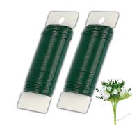 Lot de 2 fils de fil pour bricolage, bricolage, bijoux, 0,7 mm, fil floral, vert, fil en papier pour bricolage, fleurs, jardin, maison, atelier, fabrication de couronne, bricolage, fleuristes, bouquet