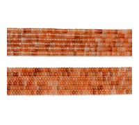 Lot de 2 fils de perles rondes et disque Heishi en aventurine rouge véritable de 2 x 4 mm - Disques plats en pierre de boulier pour la fabrication de bijoux, bracelets, colliers, boucles d'oreilles