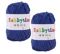 Lot de 2 Fils de T-Shirt pour Tricot et Crochet Super Doux Fil à Tricoter en Tissu Tissé à la Main au Crochet pour Sacs, Paniers, Couvertures, Chapeaux, Coussins - 100g/Rouleau