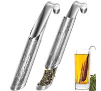 Lot de 2 Filtre à Thé, Filtres à thé en Acier Inoxydable, Pipe à Thé Passoires de Diffuseur, thé Réutilisable à Thé Tube Maille Fine de Thé Filtre, à long Manche Passoire, thé en Vrac, épices
