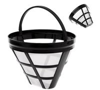 Lot de 2 filtres à café permanents taille 4, filtres réutilisables pour 8 à 12 tasses de café, tissu en acier inoxydable, lavables, passent au lave-vaisselle, filtre permanent sans papier pour la