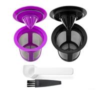 Lot de 2 filtres à café réutilisables pour cafetières 2.0 - Dosettes rechargeables en maille d'acier inoxydable pour café moulu, thé, cacao, compatible avec les séries K200 K300 K400 K500