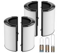 Lot de 2 filtres à charbon 360° HEPA 2 en 1 pour Dyson TP04 HP04 TP07 TP06 HP06 TP4A TP7A PH02 PH01 PH03 PH04 PH3A HP09 TP09 HP07 HP10 TP10 HP4A HP7A DP04 Purificateur d'air. Filtre à charbon HEPA