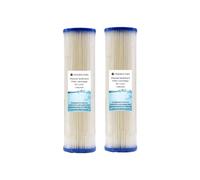 Lot de 2 filtres à eau à sédiments plissés standard de 25,4 cm | 20 microns, 25,4 x 6,3 cm | Filtre lavable pour prolonger la durée de vie, convient aux boîtiers standard de 25,4 cm