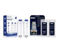 Lot de 2 Filtres à Eau Compatibles DeLonghi DLSC002 et Détartrant Écologique (2x100ml) - Kit d'Entretien pour Machine Espresso Magnifica S, Dinamica, Autentica
