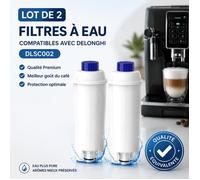 Lot de 2 Filtres à Eau DLSC002 Compatible avec Delonghi Magnifica S / Dinamica - Pour ECAM ETAM ESAM BCO EC