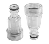 Lot de 2 filtres à eau pour nettoyeur haute pression Karcher série K2-K7, connexion haute pression 175 psi, 60 °C, filtre en ligne en plastique transparent pour machine de nettoyage de voiture, 3 cm