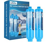 Lot de 2 filtres à eau Tastepure pour camping-car, filtre à eau avancé avec protecteur de tuyau flexible, KDF&GAC réduit le mauvais goût, les odeurs, le chlore et les sédiments, essentiels de camping