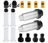 Lot de 2 filtres à eau, tuyau d'arrosage, pré-filtre à eau, 3/4", avec 4 filtres et 4 adaptateurs rapides pour nettoyeur haute pression, pompe de jardin, arrosage du jardin, camping-car